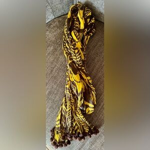 Yellow and Brown Women's Scarf